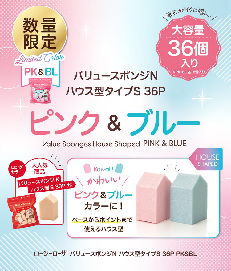 バリュースポンジN ハウス型タイプS 36P PK&BL