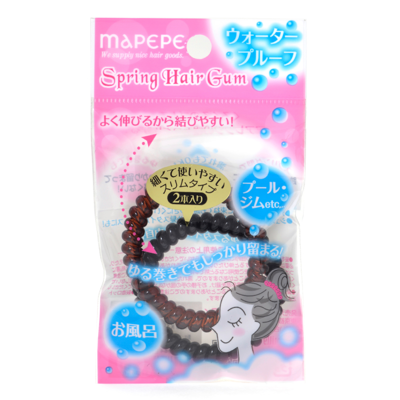 スプリングヘアゴム スリム 2p Bk Br マペペ スプリングヘアゴム スリム 2p Bk Br マペペ