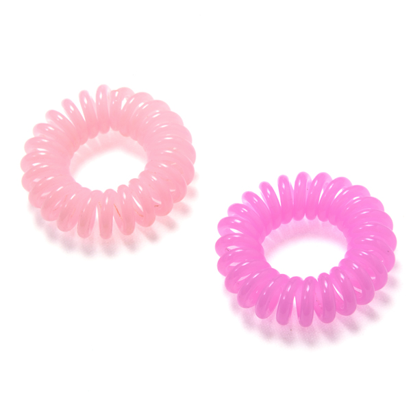 スプリングヘアゴム 2P ミルキーピンク 廃番