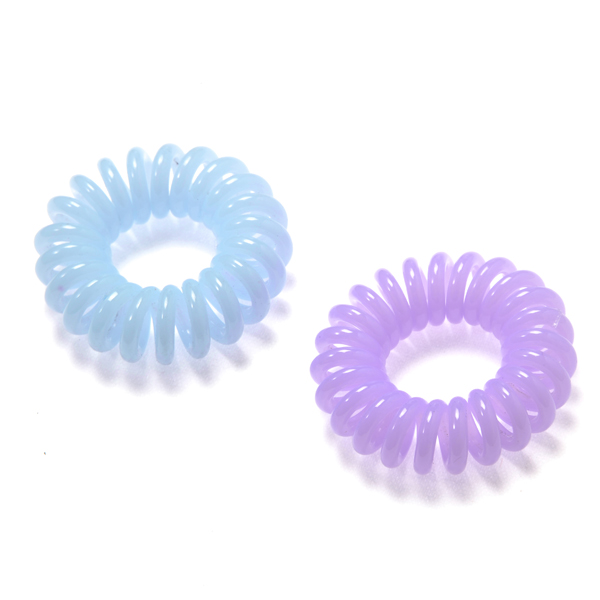スプリングヘアゴム 2P ミルキーバイオレット 廃番