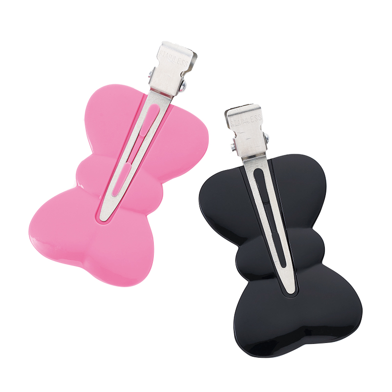 跡が付かない前髪クリップ Ribbon Pk Bk マペペ 跡が付かない前髪クリップ Ribbon Pk Bk マペペ
